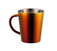 Tasse à double paroi en acier inoxydable de 300 ml pour café, thé, lait, isotherme, maintient la température de la boisson stable, légère et facile à transporter (rouge)