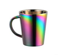 Tasse à double paroi en acier inoxydable de 300 ml pour café, thé, lait, isotherme, maintient la température de la boisson stable, légère et facile à transporter (colorée)