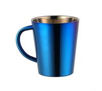 Tasse à double paroi en acier inoxydable de 300 ml pour café, thé, lait, isotherme, maintient la température de la boisson stable, légère et facile à transporter (bleu)