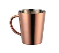 Tasse à double paroi en acier inoxydable de 300 ml pour café, thé, lait, tasse isotherme pour garder la température de la boisson stable, légère et facile à transporter (or rose)