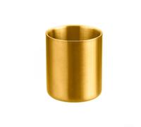 Tasse à double paroi isolée en acier inoxydable 304 sans poignée conçue pour résister à la chaleur et empiler, adaptée pour le café, les cocktails et les jus avec un matériau sûr et sûr (doré)