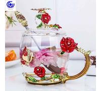 Tasse À Eau Couleur Émail,Verre Résistant À La Chaleur,Tasse À Thé Créative - Type Short Cup And Spoon-Cup #C