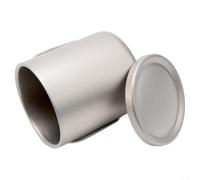 Tasse à eau en titane à double paroi avec couvercle pour camping, randonnée, bureau (avec poignées, 300 ml)