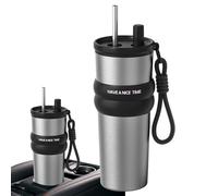 Tasse à eau - Gobelet isotherme | Gobelet isotherme avec paille, porte-boisson de grande capacité, récipient scellé sous vide pour le camping, le sport, le pique-nique, la pêche, les déplacements