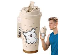 Tasse à eau isotherme - 500 ml - En acier inoxydable - Double paroi - Bouteille à café de voyage étanche - Porte-boissons chaudes et froides - Tasse d'hydratation écologique - Thermos portable pour