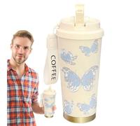 Tasse à eau isotherme, 500 ml, tasse à café de voyage imprimée, fournitures d'hydratation réutilisables pour gym, entraînement, école, campus, sport, chantier, randonnée