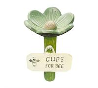 Tasse à eau pour abeilles, station d'arrosage en céramique en forme de fleur, tasses à boire pour le jardin avec motif floral, station d'hydratation extérieure pour pollinisateur et décoration de