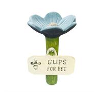 Tasse à eau pour abeilles, station d'arrosage en céramique en forme de fleur, tasses à boire pour le jardin avec motif floral, station d'hydratation extérieure pour pollinisateur et décoration de