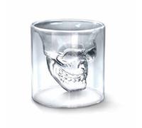 Tasse à eau transparente en forme de crâne créatif, 75 ml, pour bière, vin rouge, whisky, café, lait, thé