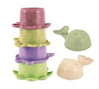 Tasse À Empiler Colorée, Bloc De Construction Amusant Pour Enfants, Spray De Bain Amusant, Tasse Pliante, Tour À Anneaux, Jouet D'apprentissage, 6 Pièces
