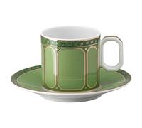 Tasse à espresso avec soucoupe Signum, Porcelaine, Verte OS