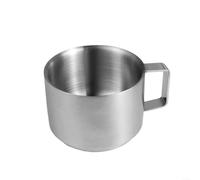 Tasse à expresso double couche en acier inoxydable, avec poignée, petite tasse à café de 96,4 g (1 pièce)