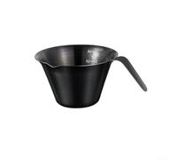 Tasse à expresso en acier inoxydable 304 avec bec verseur en forme de V, poignée étendue et marquage à double échelle pour une utilisation en once liquide et millilitre (noir B)