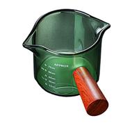 Tasse à expresso en verre à double ouverture - Tasse à café au lait - Tasse à mesurer - Vert