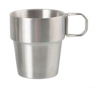 Tasse à expresso isotherme à double paroi en acier inoxydable 304 avec poignée pliable, tasse à bière légère pour randonnée, tasse à café thermique portable pour l'extérieur