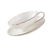 Tasse à expresso, tasse à thé et soucoupe de l'après-midi, tasses à thé de fête, tasses à café en céramique, tasse à café en céramique, ensemble de sauce : 2 tasses à café blanches avec soucoupe, tass