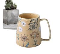 Tasse à fleurs peinte à la main de 710 ml - Tasse en céramique unique - Gobelet amusant pour café, thé, lait, jus, bière, salle à manger, étude, enseignant, étudiant, soirée cinéma