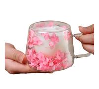 Tasse À Fleurs - Verre 200ml | Tasse En Verre À Double Paroi I | Tass À Café Isolée | Jolie Boisson Florale Pour Le Thé, Le Café, Les Jus, La Maison, Le Bureau, La Cuisine, Le Petit-déjeuner, Les Cad