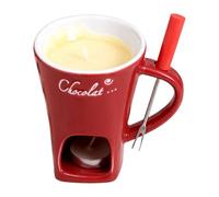 Tasse à fondue au chocolat | Casserole en céramique avec fourchette, petite tasse à fondue au fromage au beurre - Pour dîner, entrée, dessert, sauce au fromage, bonbons, pain, caramel, rendez-vous