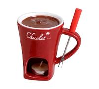 Tasse à fondue au chocolat | Chauffe-beurre avec fourchette | Kit de tasse chaude portable | pour fruits de mer, dîner, apéritif, sauce, fromage, bonbons, caramel, mariage, pique-nique, fête