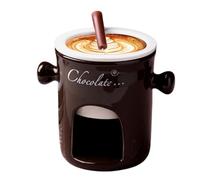 Tasse à fondue au chocolat - Creuset au fromage en céramique, mini set à fondue | Tasse à trempette personnelle, chauffe-dessert portable, compagnon de pique-nique, plaisir de thé de l'après-midi, thé