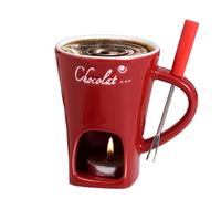 Tasse à Fondue au Chocolat, Ensemble à Fondue avec Bougies à thé - Tasse à Fondue en céramique - Chauffe-Beurre Chauffant Chauffe-Plat pour Bonbons et Caramel