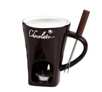 Tasse à fondue au chocolat - Ensemble de bougies à fondue | Fourchette à fondue chauffante au beurre | Tasse à fondue en céramique | Chauffe-beurre pour bonbons et