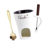 Tasse à fondue au chocolat, fondue à la maison, anniversaire de mariage, crème glacée, tasse chaude, blanc, 11 x 8,3 cm