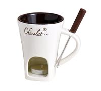 Tasse À Fondue Au Chocolat Noel, 200ml Tasse À Fondre en Céramique, Ensemble De Fondue Aux Bougies À Thé, Tasse À Fondue avec Fourchette, Tasses À Fondue pour Chocolat Chauffer pour Bonbons, Chocolat