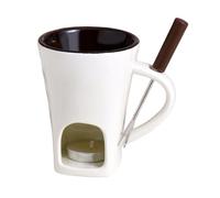 Tasse à fondue au chocolat, tasse à bougie en céramique améliorée avec fourchette, tasse personnelle sûre pour les vacances, la maison, les réunions de famille, les fêtes amusantes, les desserts