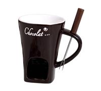 Tasse à fondue au chocolat, tasse à fondue en céramique, tasse d'amour, tasse avec fourchette, chauffe-fromage, fondue au beurre chauffée
