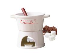 Tasse à fondue, chauffe-beurre en céramique avec fourchette - Tasse à fondue faite à la main - pour sauce, bonbons, pain, caramel, rendez-vous galant, mariage, Saint-Valentin, apéritif, dessert