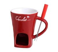 Tasse à fondue en céramique avec fourchettes, accessoire pour anniversaire, mariage et plus encore