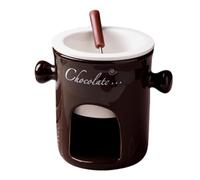 Tasse à fondue en céramique - Pot à fondue au chocolat | Ensemble de bougies chauffe-plat pour la maison | Tasse chaude pour bonbons, collations, caramel | Petits pots à fondue pour pique-niques, thé