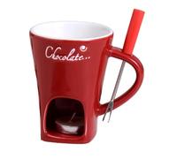 Tasse à fondue : ensemble de tasses à chocolat sucré, chauffe-sauce pour dessert, mini chauffe-beurre, récipient à mouiller de table | Design compact qui retient la chaleur