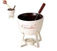 Tasse à fondue - Mini chauffe-beurre avec fourchette - Tasse à fondre le chocolat | pour beurre, fromage, caramel, bonbons, dessert, Noël, fête d'anniversaire, pique-nique, extérieur, maison, bureau