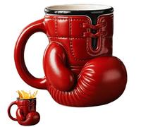 Tasse à gants de boxe - Boire comme un combattant, tasse à café amusante, 300 ml 3D gants rouges en forme de tasse à thé, café et thé cadeau fait main pour les boxeurs et les entraîneurs
