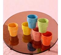 Tasse à glace en céramique avec base stable et compartiment transparent - Épaisse, résistante à la chaleur et durable, lavable au lave-vaisselle, convient pour la maison et l'école, couleurs variées (