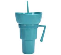 Tasse à goûter et à boire - Tasse à goûter réutilisable 2 en 1 avec paille, verrou anti-fuite pour chips, fruits, bonbons, jus de maïs, thé à usage extérieur