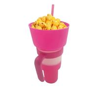 Tasse à goûter et boisson 2 en 1 avec bol à collation et paille, bouteille d'eau étanche pour adultes, boissons, voyages, voyages, événements sportifs, soirées cinéma à la plage