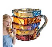 Tasse à jus avec poignée, 15 x 13 x 11 cm, tasse à jus de fruits avec poignée, pour la cuisine, les études, la lecture, pour collection de librairie, lieu de travail à domicile, présentation à