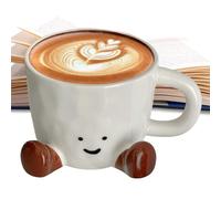 Tasse à lait amusante en céramique avec pieds - Café et thé - Pour femmes et hommes - Décoration de maison cool - Accessoire de photographie - Cadeau pour Noël, anniversaire, bureau, cuisine
