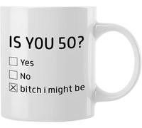 Tasse À Lait Bist Du 50? Ja, Nein, Schlampe, Ich Könnte Es Sein Porcelaine Mug À Café En Céramique Idée Mugs À Café Pour Maison Partenaire Latte