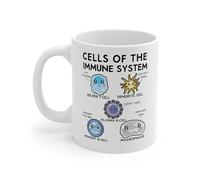 Tasse À Lait Cellules Du Système Immunitaire Blanc, Passionné D'Immunologie Humour Mug À Café En Céramique Avec Poignée Tasses À Café Pour Lait Latte Eau