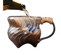 Tasse à lait de thé, tasse à thé en céramique, tasse à thé de 270 ml, tasse à cappuccino en céramique - Tasse à café rétro de grande capacité pour cappuccino avec thé au lait