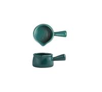 Tasse à lait en céramique de 80ml, 2 pièces, pichet à crème, plat d'assaisonnement multifonctionnel, petit pichet à café, Sauce au vinaigre avec poignée(Dark Green)