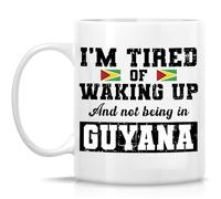Tasse À Lait Guyanais, J'En Ai Marre De Me Réveiller Et De Ne Pas Être Au Guyana. Décoratifs Mug À Café En Céramique Humour Coffee Mugs Pour Homme Bureau Ami