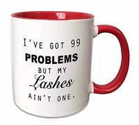 Tasse À Lait J'Ai 99 Problèmes, Mais Mes Cils N'En Font Pas Partie. Colorées Mug À Café En Céramique Humour Tasses À Café Pour Partenaire Maison Bureau