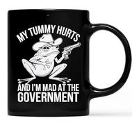Tasse À Lait J'Ai Mal Au Ventre Et Je Suis En Colère Contre La Grenouille Du Gouvernement Porcelaine Tasses À Café En Céramique Rétro Mugs Café Pour Fête Lait Bureau