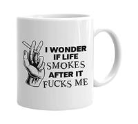 Tasse À Lait Je Me Demande Si La Vie Fume Après Moi Colorées Tasses À Café En Céramique Moderne Tasses À Café Pour Homme Collègue Femme